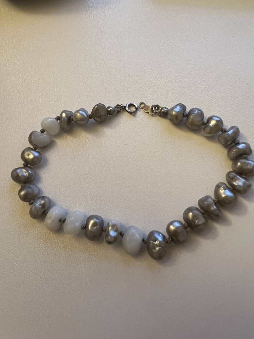 Faceted Bead Bracelet with Silver Spacers